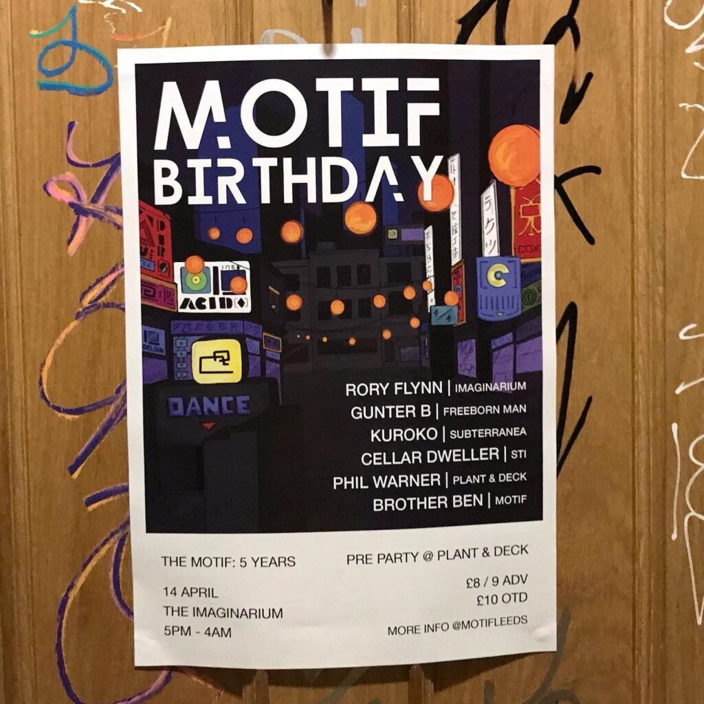 The Motif - a techno excursion - 5t birthday at Imaginarium Leeds - Friday 14th April